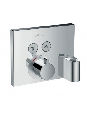 Hansgrohe, ShowerSelect termoszttos csaptelep, falsk alatti szerelshez, beptett Fixfittel+Porter szettel, 15765000