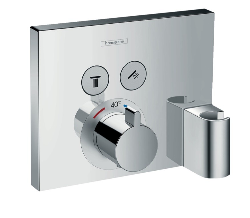 Hansgrohe, ShowerSelect termoszttos csaptelep, falsk alatti szerelshez, beptett Fixfittel+Porter szettel, 15765000