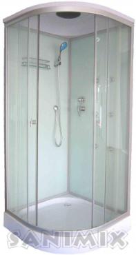 Sanimix, hidromasszzs zuhanykabin, fehr htfallal 90x90 cm, 22.1058