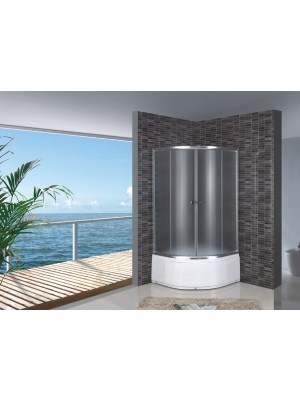 HTB, Frankfurt komplett magas tlcs zuhanykabin 90x90x194,5 cm, natur veg, krm keret, 5 mm (R521-90)