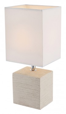 Globo, Geri, Asztali l�mpa, ker�mia b�zs, textil feh�r, exkl. 1xE14, 21675