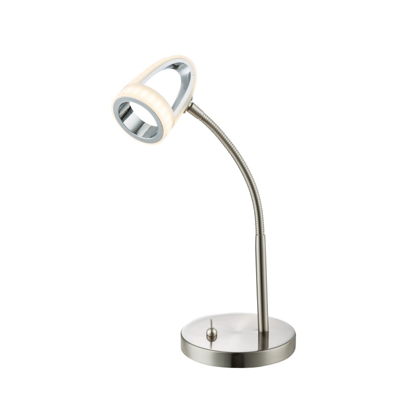 Asztali l�mpa, Globo, Rodrik 56006-1T, LED-es, nikkel szat�n