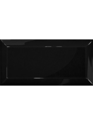 Csempe, Cermica lbaro fekete metro csempe Negro Biselado Brillo 10*20 cm I.o. OOP