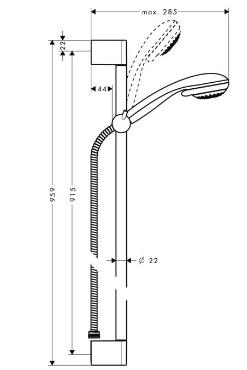 Hansgrohe, Crometta, 85 Multi/Unica'Crometta zuhanyszett, 0,90 m DN15, 27766000