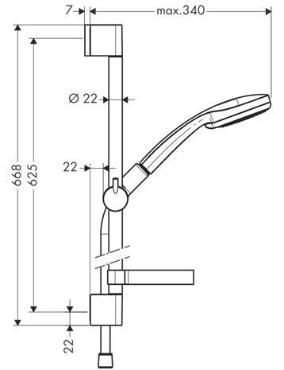 Hansgrohe, Croma, 100 Vario/Unica'C zuhanyszett, 0,65 m DN15, 27772000