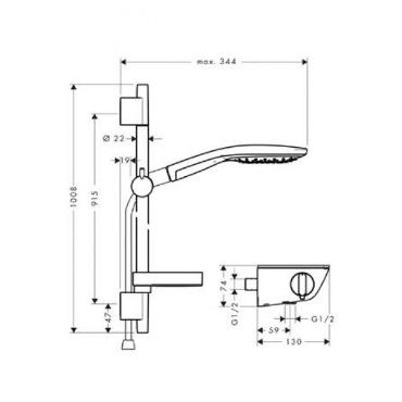 Hansgrohe, Ecostat, Select zuhanyszett,  0,9 m DN15, 27037000