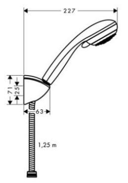 Hansgrohe, Crometta, 85 Vario/Porter'C zuhanyszett, 1,25 m DN15, 27558000