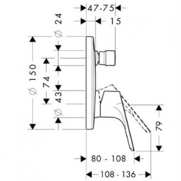 Hansgrohe, Focus, egykaros kdcsaptelep, falsk alatti, DN15 31945000