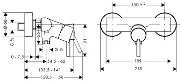 Hansgrohe, Talis, egykaros zuhanycsaptelep 32640000