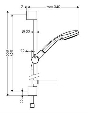 Hansgrohe, Croma 100, Multi/Unica'C zuhanyszett 0,65 m, DN15 27775000