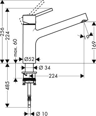 Hansgrohe, Talis S, egykaros konyhai csaptelep, DN15 32851000