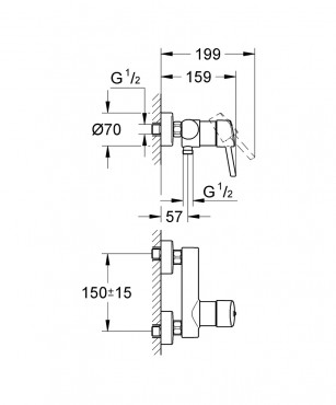 Grohe, Concetto egykaros zuhany csaptelep, 32210001