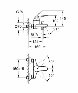 Grohe, Euroeco kdtlt s zuhany csaptelep, 32743000