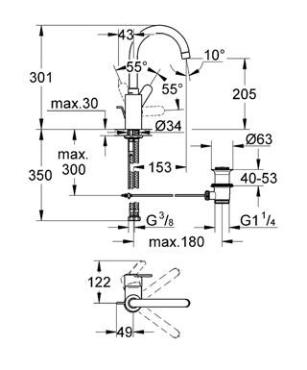 Grohe, Eurostyle Cosmopolitan egykaros mosdcsaptelep,  23043003 (rgi cikkszm: 23043002 )