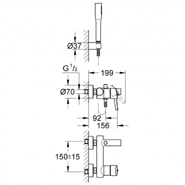 Grohe, Concetto egykaros kdcsaptelep 1/2