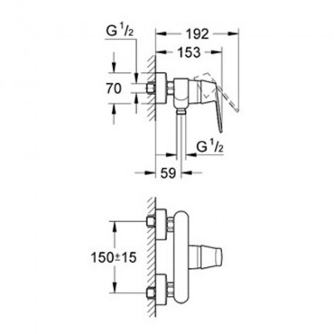 Grohe, Eurosmart Cosmopolitan egykaros zuhanycsaptelep 1/2