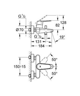 Grohe, Eurodisc Cosmopolitan egykaros kdcsaptelep 1/2