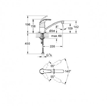 Grohe, Eurosmart egykaros mosogatcsaptelep 1/2