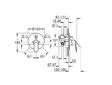 Grohe, Eurosmart Cosmopolitan egykaros kdcsaptelep 1/2