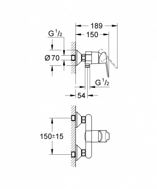 Grohe, Bau edge zuhany csaptelep, 23333000