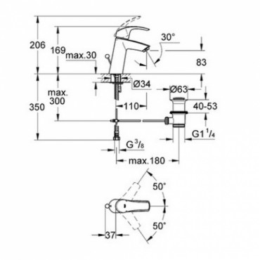 Grohe, Eurosmart mosd csaptelep kzpmagas, 23322001