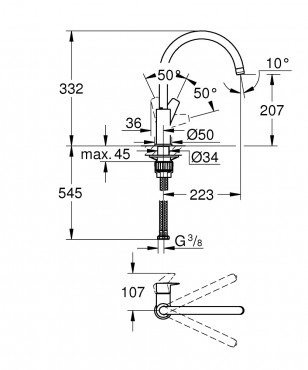 Grohe, Bau edge konyhai csaptelep, 31367001