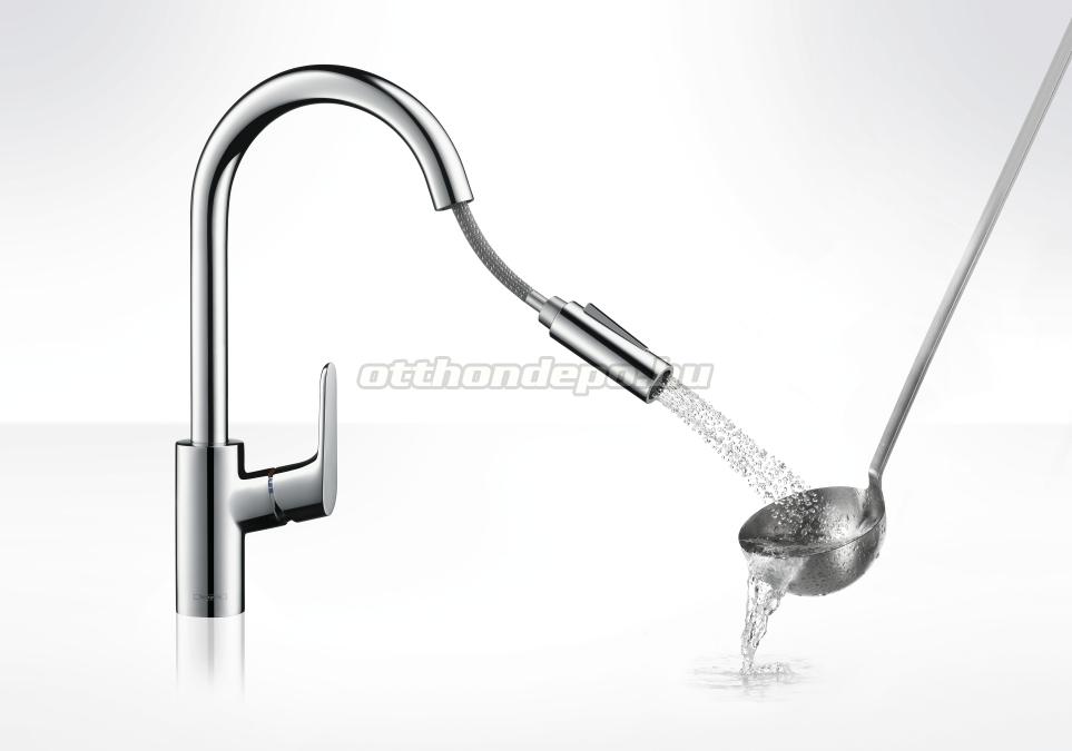 Hansgrohe, focus, kihúzható zuhanyfejes konyhai csaptelep ... Konyha csap