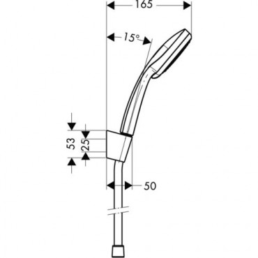 Hansgrohe, Croma 100 Vario/Porter'S kd/zuhany szett 1,25 m, 27592000