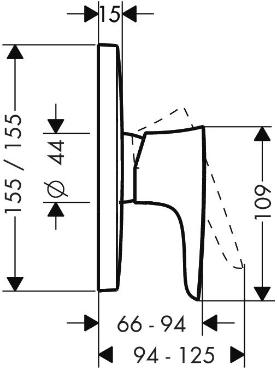 Hansgrohe, PuraVida, egykaros fals�k alatti zuhanycsaptelep sz�nk�szlet, 15665400