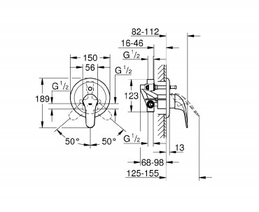Grohe, Euroeco sllyesztett kd csaptelep, 32747000