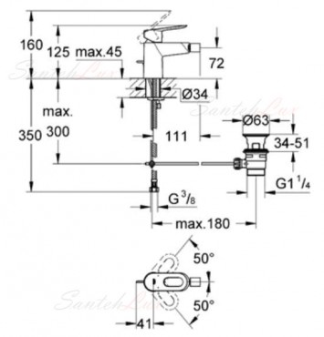 Grohe, Bauloop bid csaptelep, 23338000