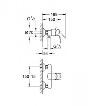 Grohe, Bauloop zuhanycsaptelep, 23340000