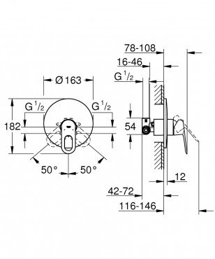 Grohe, Bauloop falsk mgtti zuhany csaptelep, 29080000