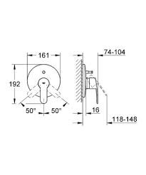 Grohe, Eurostyle Cosmopolitan egykaros falba ptett kdcsaptelep, 19506002