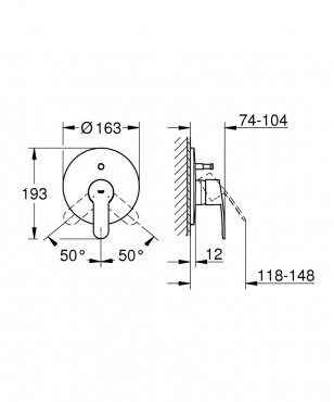 Csaptelep, Grohe, Eurostyle Cosmopolitan 19506002, egykaros, kdcsaptelep
