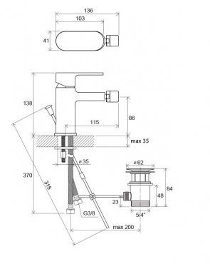 Ravak, Chrome bidet csaptelep 055.00