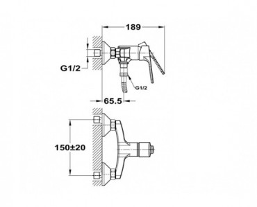 Mof�m, Pro zuhanycsaptelep, zuhanyszett n�lk�l 153-1751-00