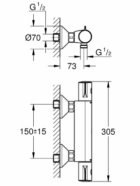 Grohe, Grohtherm 800 termoszttos zuhanycsaptelep 34558000