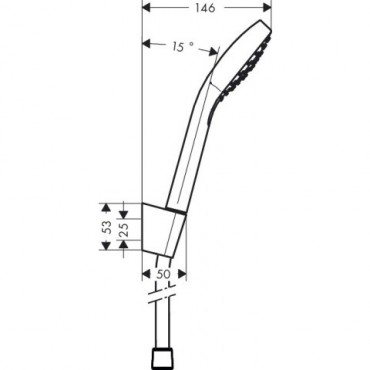 Hansgrohe, Croma Select S 1jet Porter zuhanyszett 1,25 m fehr/krm 26420400