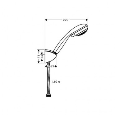 Hansgrohe, Crometta, 85 Vario/Porter'C 27559000, Zuhanyszett, 1,60 m DN15, 