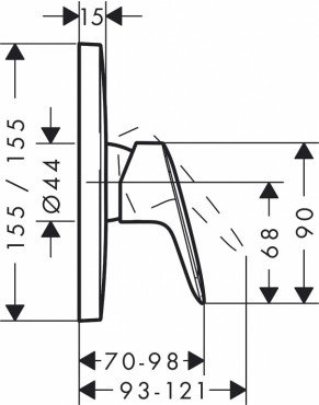 Hansgrohe, Logis, egykaros, falsk alatti zuhanycsaptelep sznkszlet, 71605000