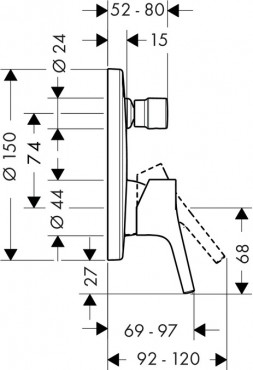 Hansgrohe, Talis S, falsk alatti kdcsaptelep sznkszlet, 72405000