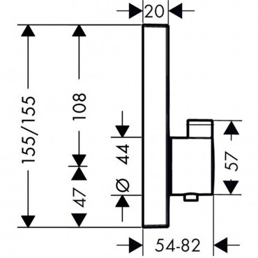 Hansgrohe, ShowerSelect termoszttos csaptelep, 2 fogyaszthoz, falsk alatti szerelshez, 15763000