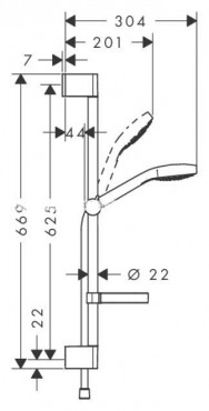 Hansgrohe, Croma Select E, Vario zuhanyszett, 0,65m, szappantartval, krm-fehr, 26586400