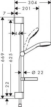 Hansgrohe, Croma Select S, Vario zuhanyszett, 0,65m, szappantartval, krm-fehr, 26566400