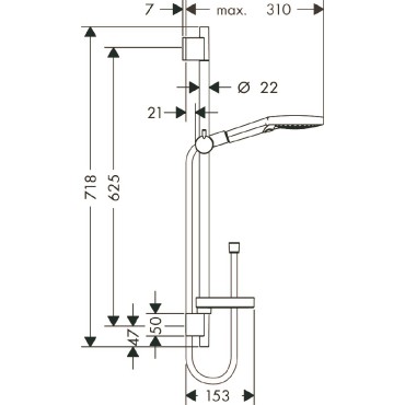 Hansgrohe, Raindance Select S 120 Unicas'S Puro kzizuhany, krm, 26630000