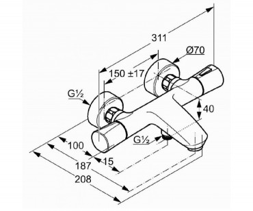 Kludi, Zenta, termoszttos kdtlt- s zuhanycsap, 351010538