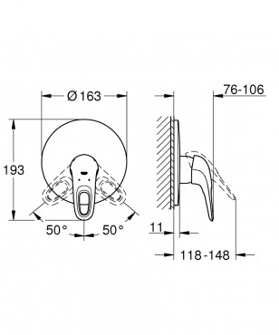 Csaptelep, Grohe, Eurostyle 19507003, egykaros, zuhanycsaptelep