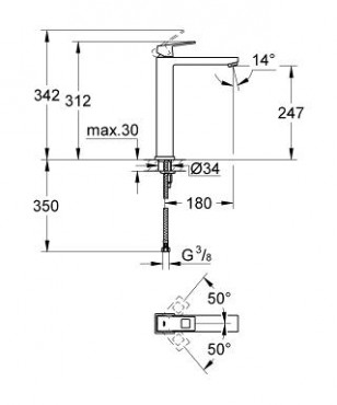 Grohe, Eurocube egykaros mosd csaptelep, 23406000