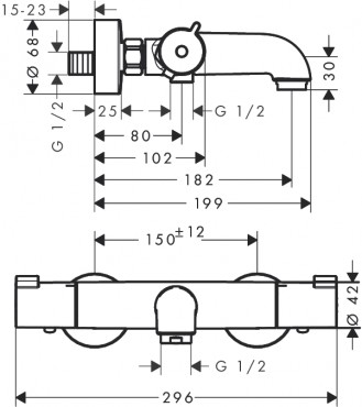 Hansgrohe, Ecostat 1001 CL termoszttos kdcsaptelep, 13201000